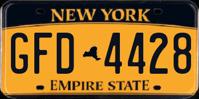 NY license plate GFD4428