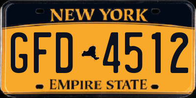NY license plate GFD4512