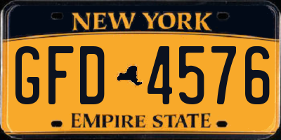 NY license plate GFD4576