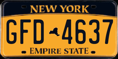 NY license plate GFD4637