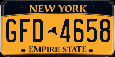 NY license plate GFD4658