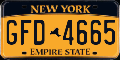 NY license plate GFD4665