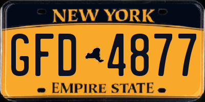 NY license plate GFD4877