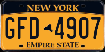 NY license plate GFD4907