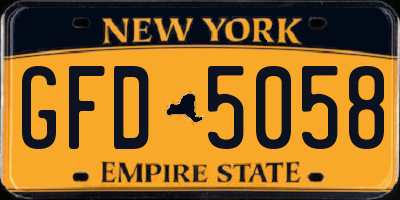 NY license plate GFD5058