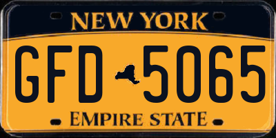 NY license plate GFD5065