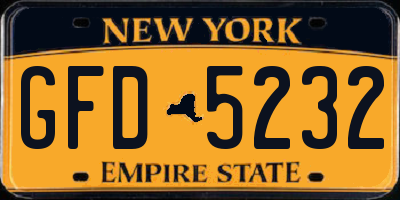 NY license plate GFD5232
