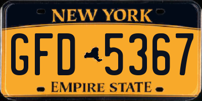 NY license plate GFD5367