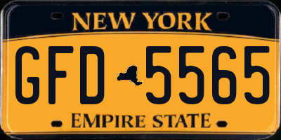NY license plate GFD5565