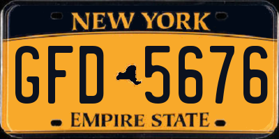 NY license plate GFD5676