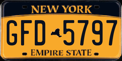 NY license plate GFD5797