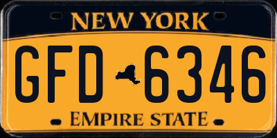 NY license plate GFD6346