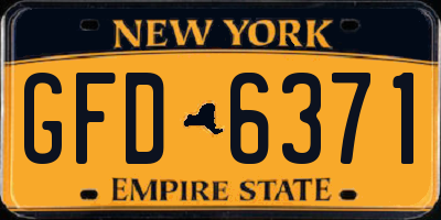 NY license plate GFD6371