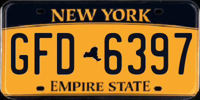 NY license plate GFD6397