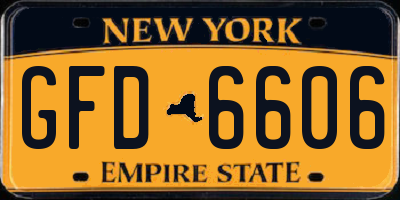 NY license plate GFD6606
