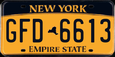 NY license plate GFD6613