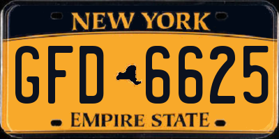 NY license plate GFD6625