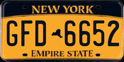 NY license plate GFD6652