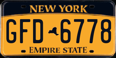 NY license plate GFD6778
