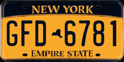 NY license plate GFD6781
