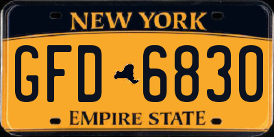 NY license plate GFD6830