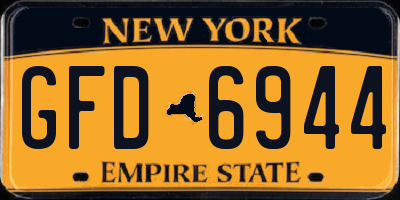 NY license plate GFD6944