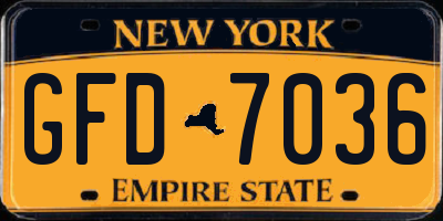 NY license plate GFD7036