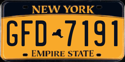 NY license plate GFD7191