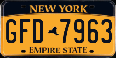 NY license plate GFD7963