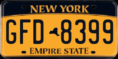 NY license plate GFD8399