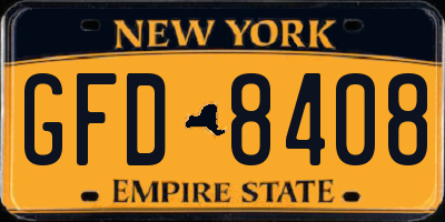 NY license plate GFD8408