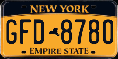 NY license plate GFD8780