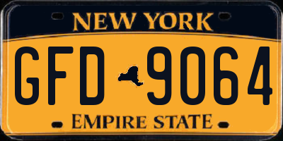 NY license plate GFD9064