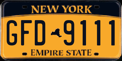 NY license plate GFD9111