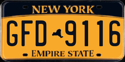 NY license plate GFD9116