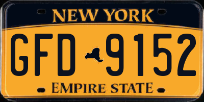 NY license plate GFD9152