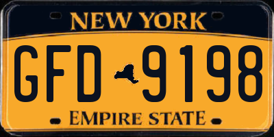 NY license plate GFD9198
