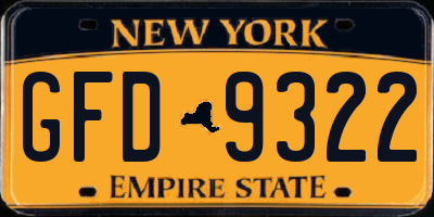 NY license plate GFD9322