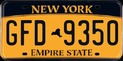 NY license plate GFD9350