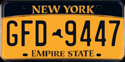 NY license plate GFD9447