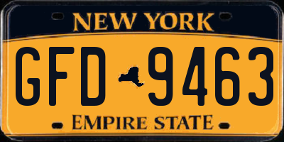 NY license plate GFD9463