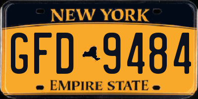 NY license plate GFD9484