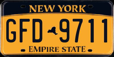 NY license plate GFD9711