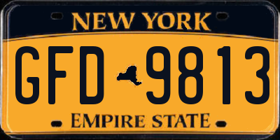 NY license plate GFD9813