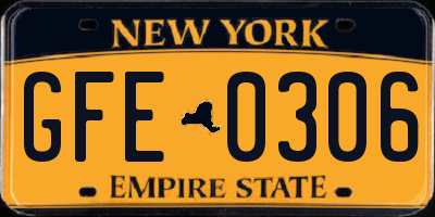 NY license plate GFE0306