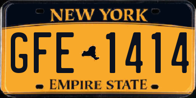 NY license plate GFE1414