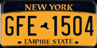 NY license plate GFE1504