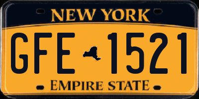 NY license plate GFE1521