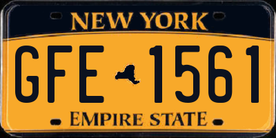 NY license plate GFE1561