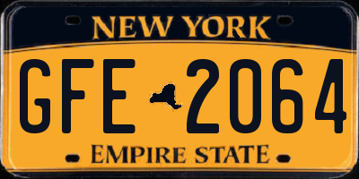 NY license plate GFE2064